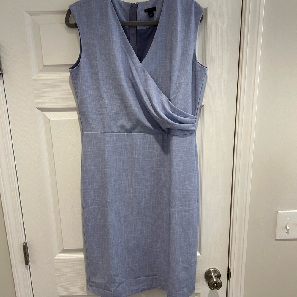 Ann Taylor Light Blue Draped Midi Dress